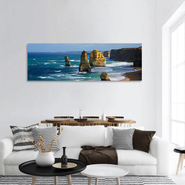 Dramatic beautiful 12 apostles in Australia panoramic canvas wall art