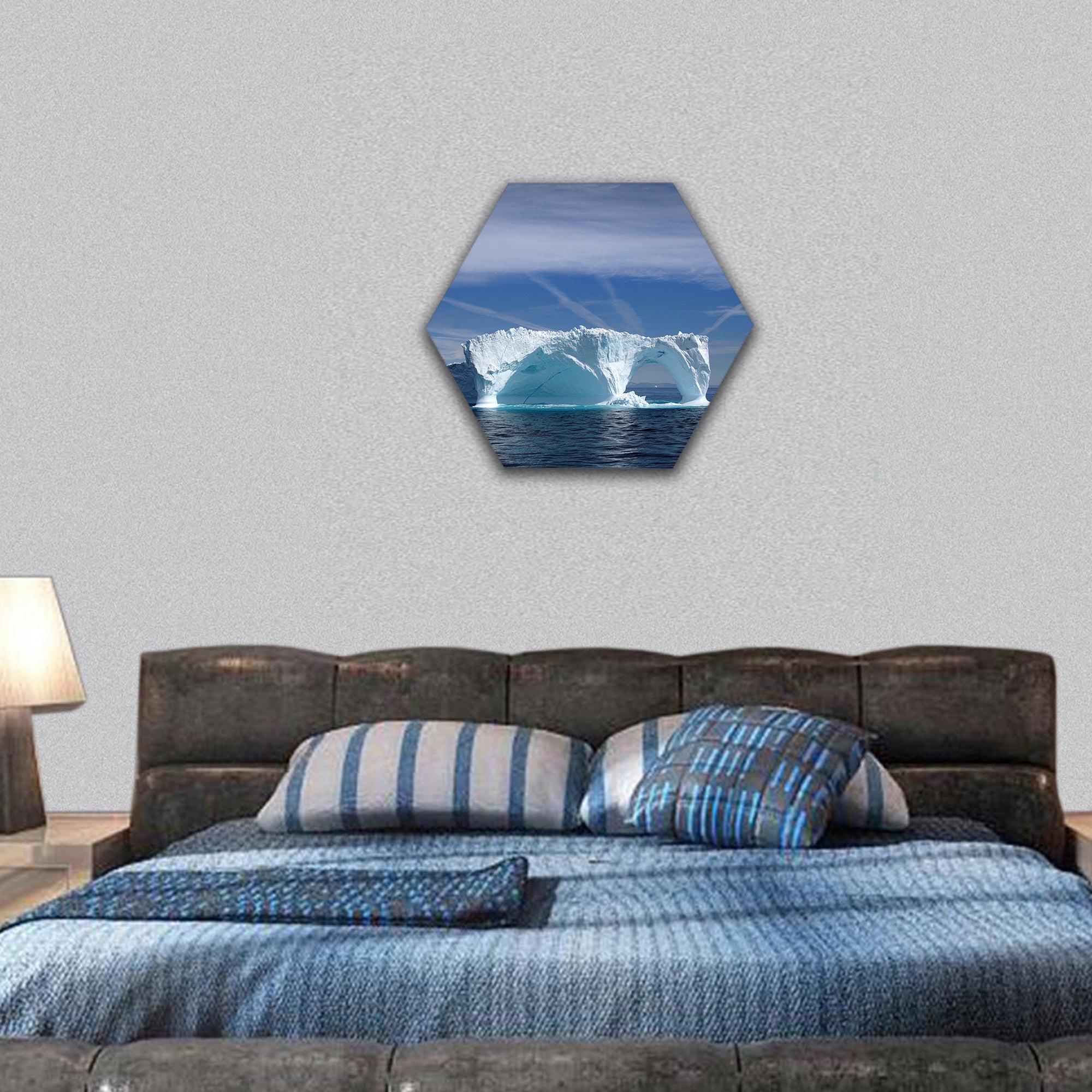 Iceberg off the coast of Greenland, Atlantic Ocean hexagonal canvas wall art