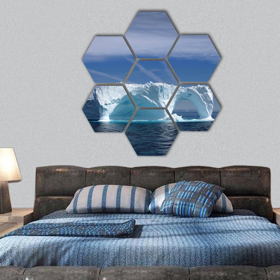 Iceberg off the coast of Greenland, Atlantic Ocean hexagonal canvas wall art