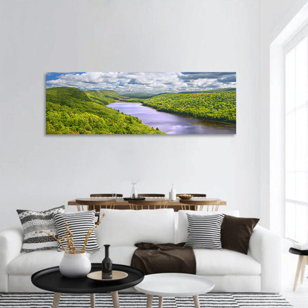 Lake of the Clouds at Porcupine Mountains State Park panoramic canvas wall art