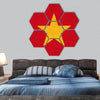 Vietnam flag hexagonal canvas wall art