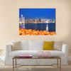 skyline and Bay of Panama, Panama, Central America in the sunset Multi panel canvas wall art