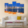 skyline and Bay of Panama, Panama, Central America in the sunset Multi panel canvas wall art