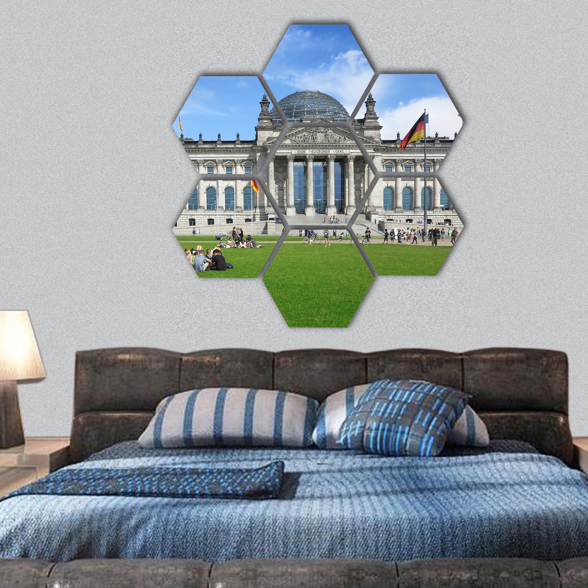 The German Reichstag, Berlin, Germany hexagonal canvas wall art