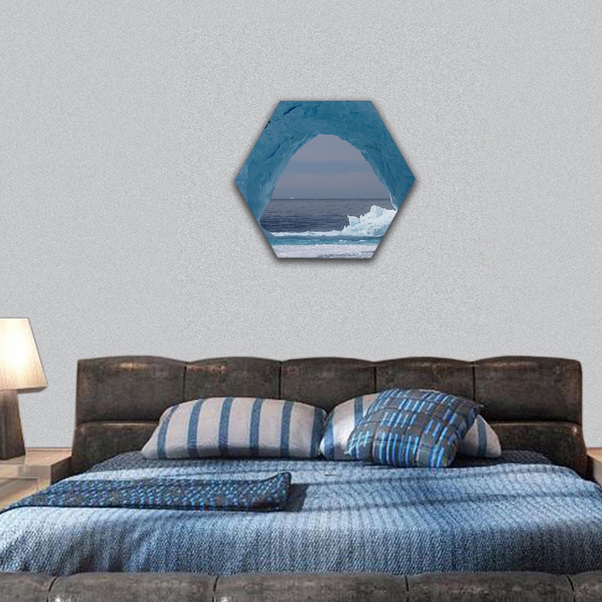 Iceberg off the coast of Greenland, Atlantic Ocean hexagonal canvas wall art