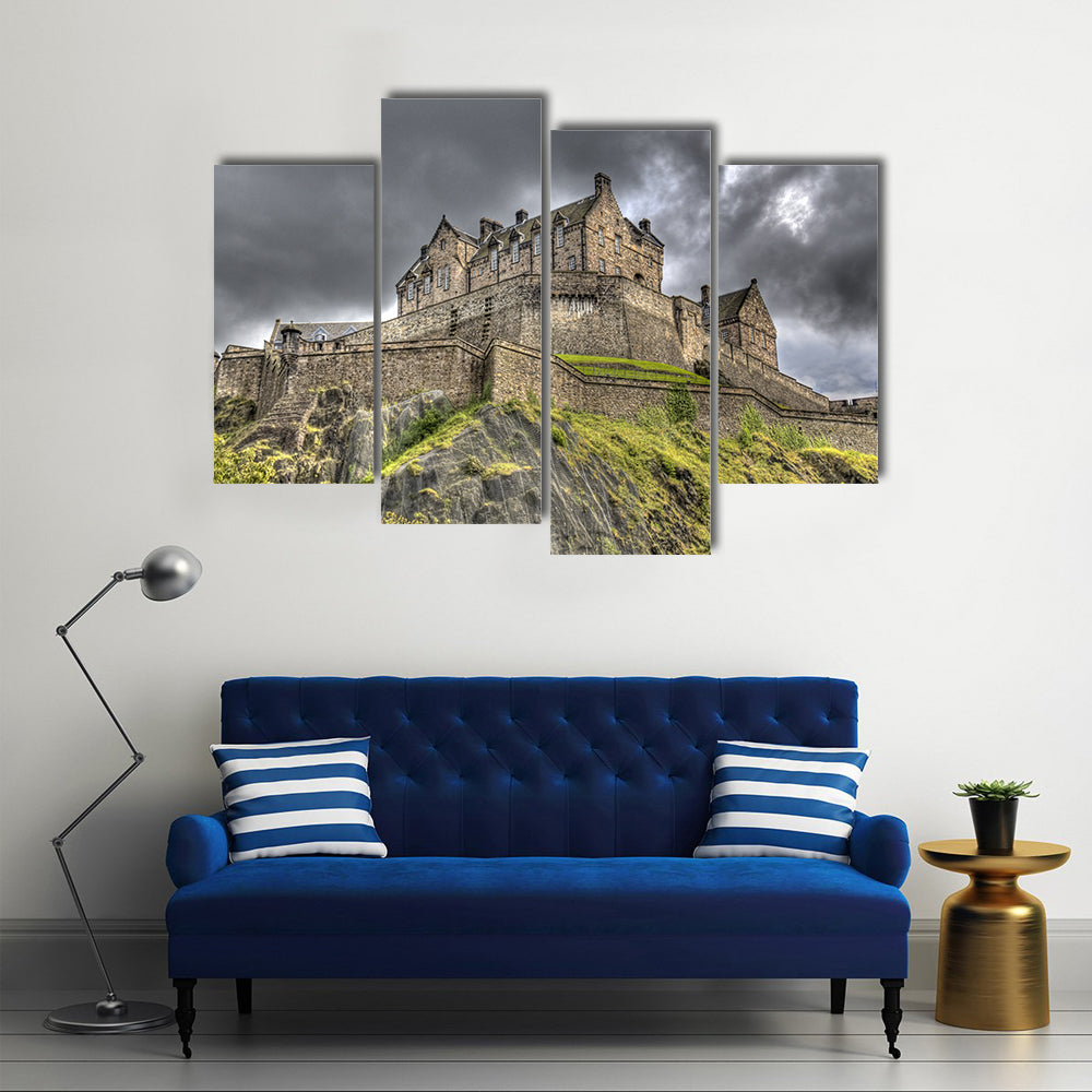Edinburgh Castle on Castle Rock in Edinburgh, Scotland Multi Panel Canvas Wall Art