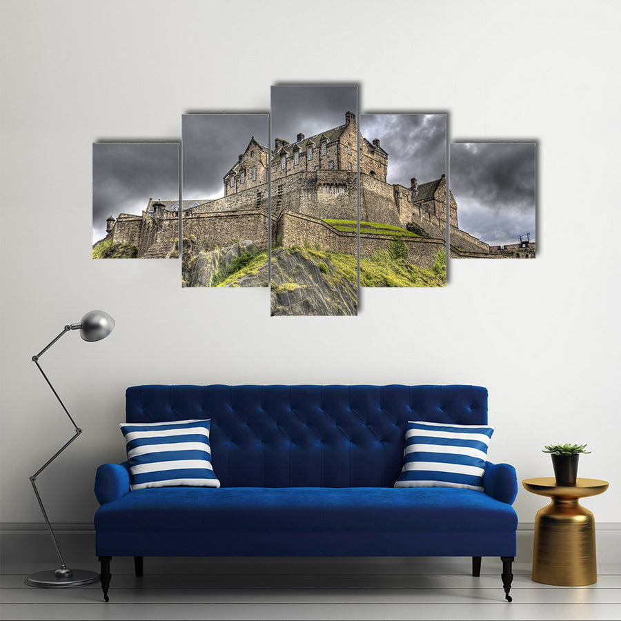 Edinburgh Castle on Castle Rock in Edinburgh, Scotland Multi Panel Canvas Wall Art