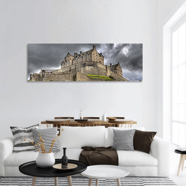 Edinburgh Castle on Castle Rock in Edinburgh, Scotland, UK  panoramic canvas wall art
