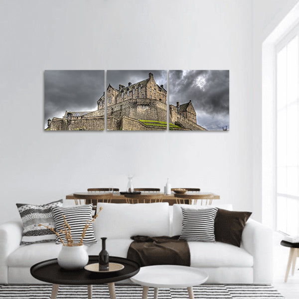 Edinburgh Castle on Castle Rock in Edinburgh, Scotland, UK  panoramic canvas wall art
