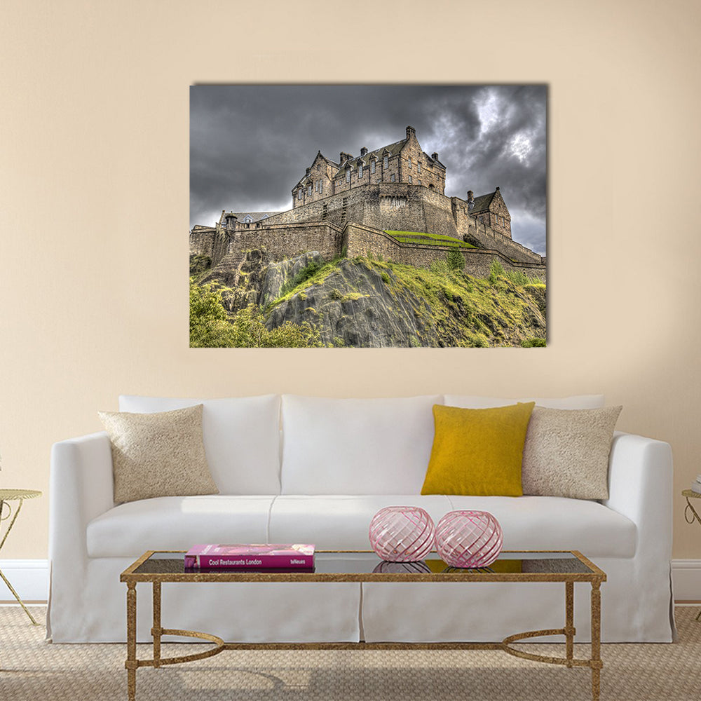 Edinburgh Castle on Castle Rock in Edinburgh, Scotland, UK Multi Panel Canvas Wall Art