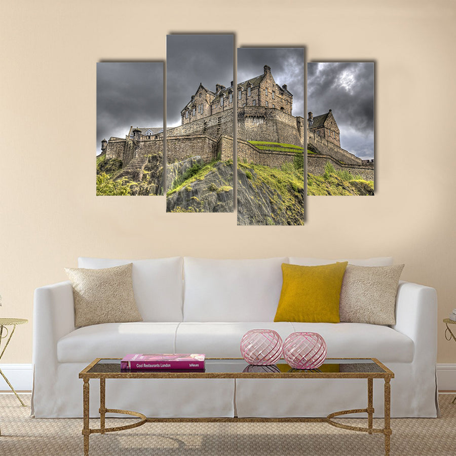 Edinburgh Castle on Castle Rock in Edinburgh, Scotland, UK Multi Panel Canvas Wall Art