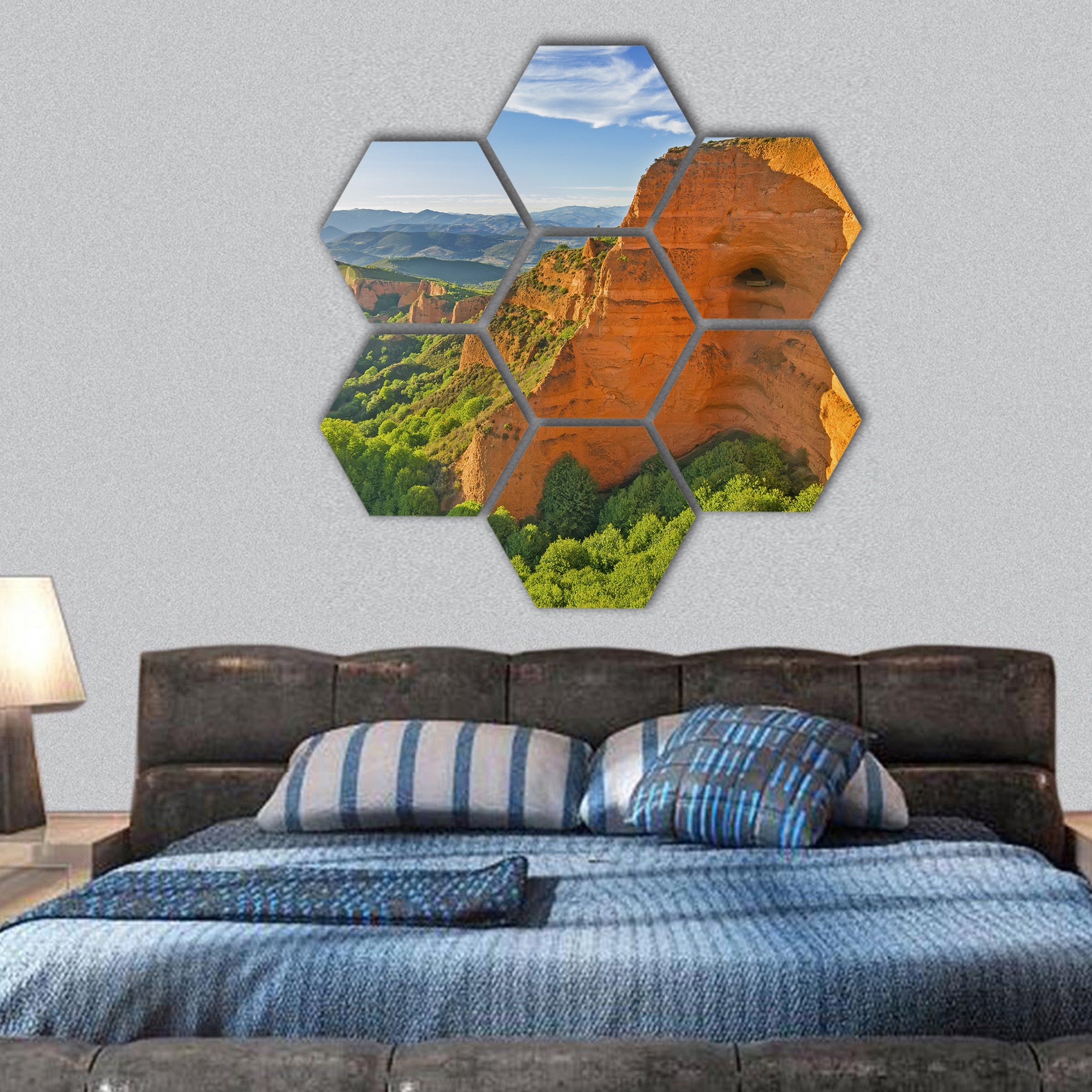 Las Medulas ancient Roman mines, Leon, Spain hexagonal canvas wall art