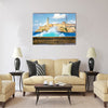 Hurricane in Havana with a view of the castle Multi panel canvas wall art