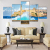 Hurricane in Havana with a view of the castle Multi panel canvas wall art