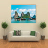 Floating village and rock islands in Halong Bay, Vietnam, Southeast Asia Multi panel canvas wall art