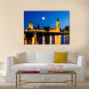 Full Moon above Big Ben and House of Parliament, London, United Kingdom multi panel canvas wall art