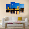 Full Moon above Big Ben and House of Parliament, London, United Kingdom multi panel canvas wall art