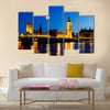 Full Moon above Big Ben and House of Parliament, London, United Kingdom multi panel canvas wall art