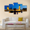 Full Moon above Big Ben and House of Parliament, London, United Kingdom multi panel canvas wall art