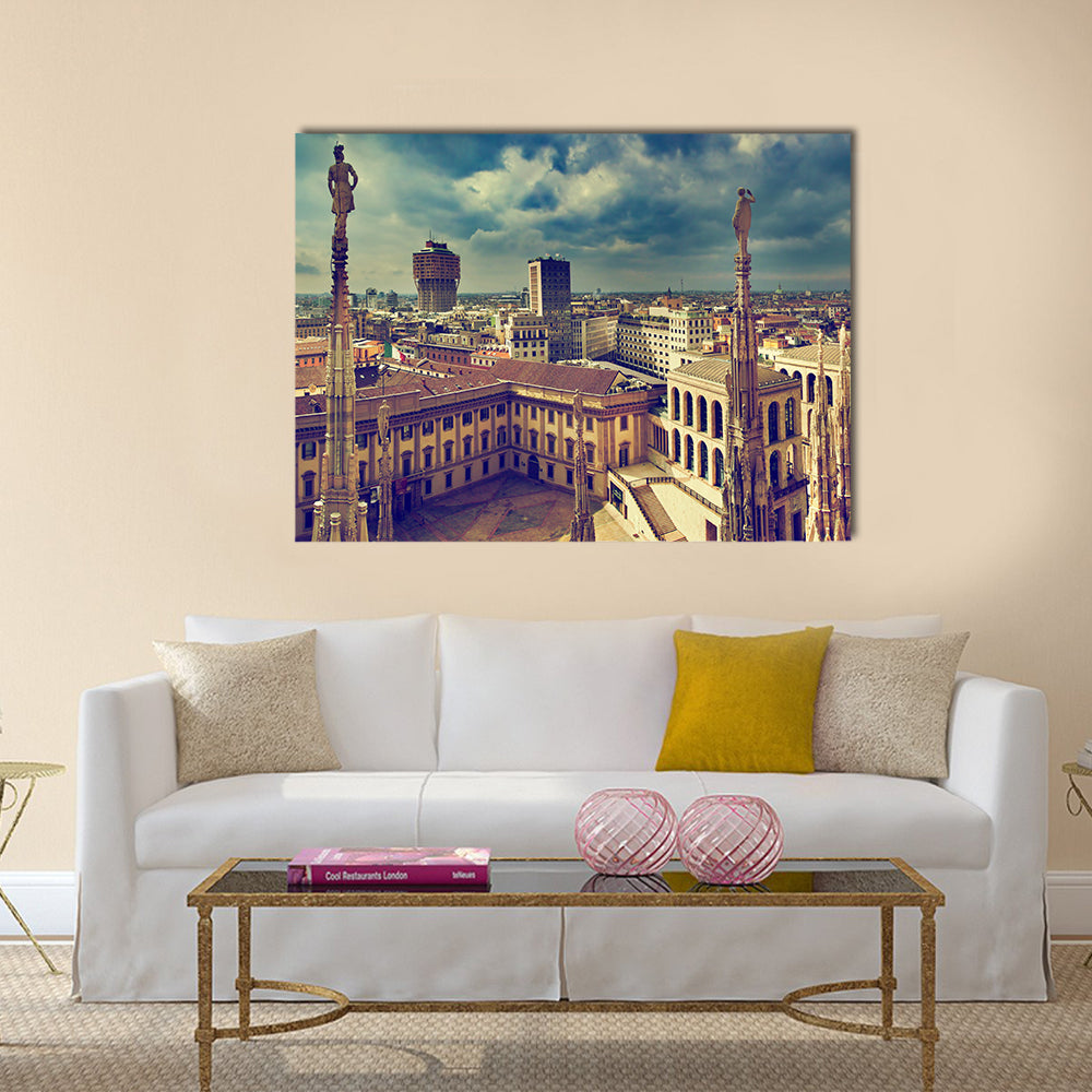 Beautiful view from Milan Beautiful view of Milan Multi Panel Canvas Wall Art