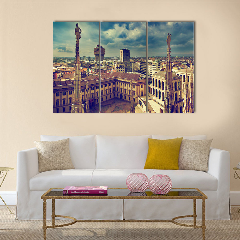 Beautiful view from Milan Beautiful view of Milan Multi Panel Canvas Wall Art