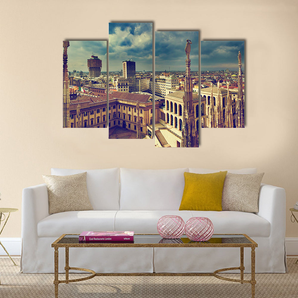 Beautiful view from Milan Beautiful view of Milan Multi Panel Canvas Wall Art