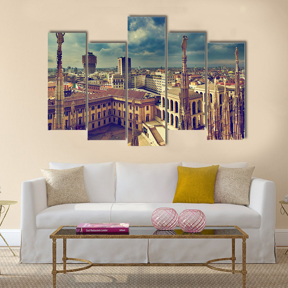 Beautiful view from Milan Beautiful view of Milan Multi Panel Canvas Wall Art