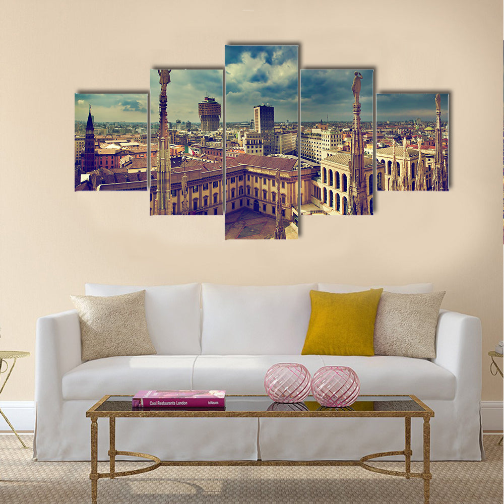 Beautiful view from Milan Beautiful view of Milan Multi Panel Canvas Wall Art