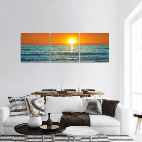 Colorful sunset over the sea -Spain, Almeria panoramic canvas wall art