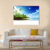 Beach in sunset time on Mahe island in Seychelles Multi panel canvas wall art