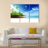 Beach in sunset time on Mahe island in Seychelles Multi panel canvas wall art