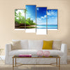 Beach in sunset time on Mahe island in Seychelles Multi panel canvas wall art