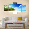 Beach in sunset time on Mahe island in Seychelles Multi panel canvas wall art