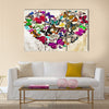 Heart of the butterflies Multi Panel Canvas Wall Art