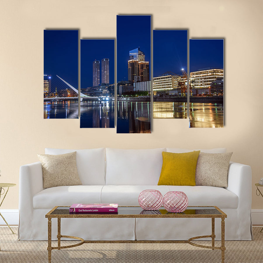 Beautiful Puerto Madero and the Women Multi Panel Canvas Wall Art