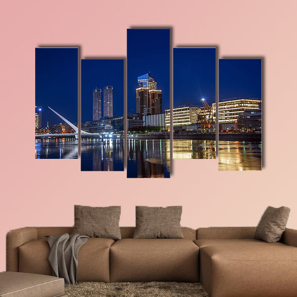 Beautiful Puerto Madero and the Women multi panel canvas wall art