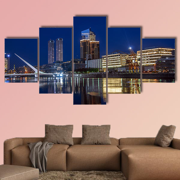 Beautiful Puerto Madero and the Women multi panel canvas wall art