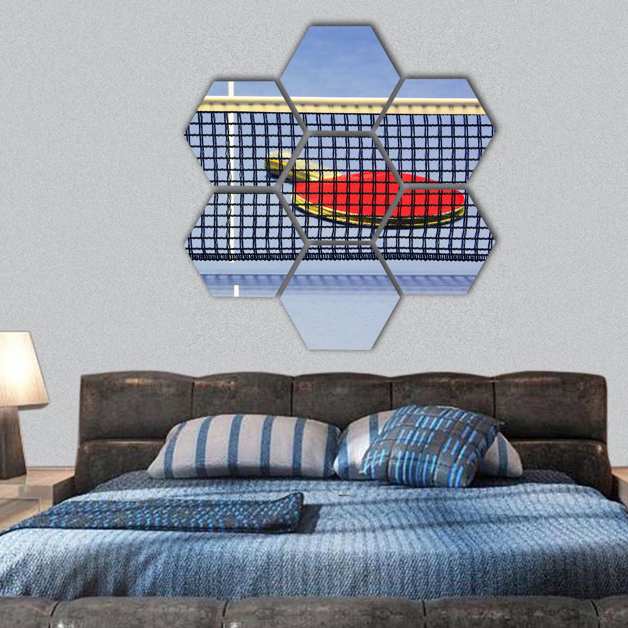 Equipment for table tennis, Racket ball hexagonal canvas wall art