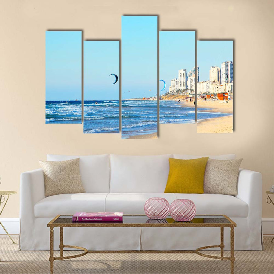 Beautiful Coastline in Israel Multi Panel Canvas Wall Art