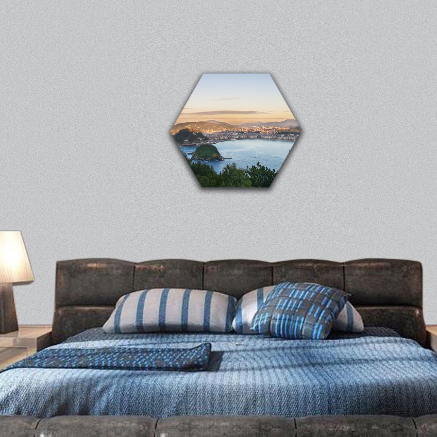 Bay of San Sebastian, Spain hexagonal canvas wall art
