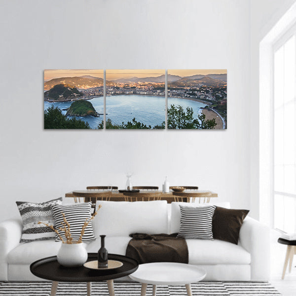 Overview of the Bay of San Sebastian panoramic canvas wall art