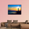 Lighthouse on sunset. Crimea, Ukraine Multi panel canvas wall art