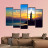 Lighthouse on sunset. Crimea, Ukraine Multi panel canvas wall art