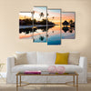 Tropical Sunset at Moorea, French Polynesia Multi panel canvas wall art