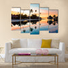 Tropical Sunset at Moorea, French Polynesia Multi panel canvas wall art