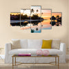 Tropical Sunset at Moorea, French Polynesia Multi panel canvas wall art