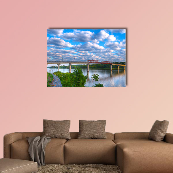 Early Morning Twin Rivers Pedestrian Bridge multi panel canvas wall art
