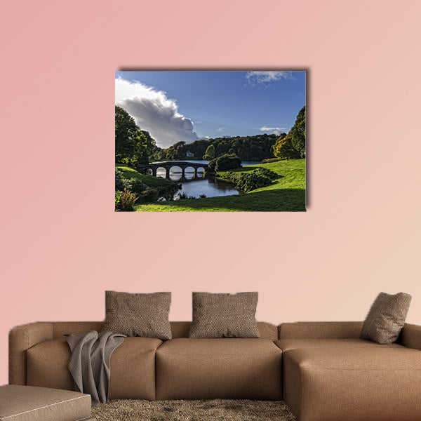 Autumn at Stourhead Gardens in Wiltshire multi panel canvas wall art
