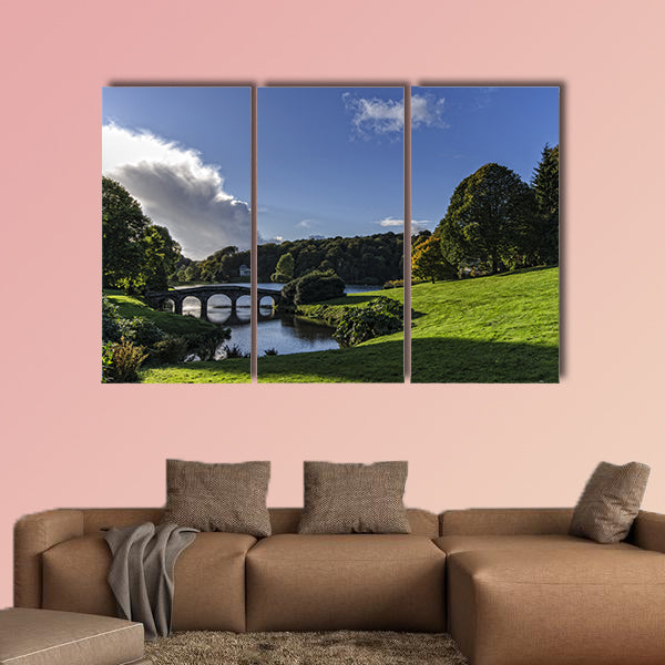 Autumn at Stourhead Gardens in Wiltshire multi panel canvas wall art