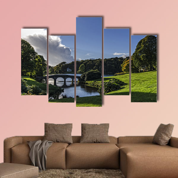 Autumn at Stourhead Gardens in Wiltshire multi panel canvas wall art